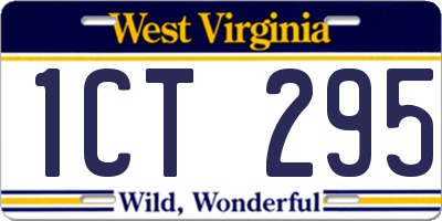 WV license plate 1CT295