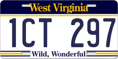 WV license plate 1CT297