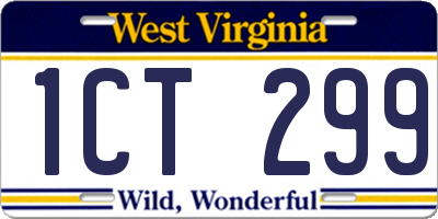 WV license plate 1CT299
