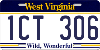 WV license plate 1CT306