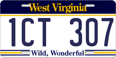 WV license plate 1CT307