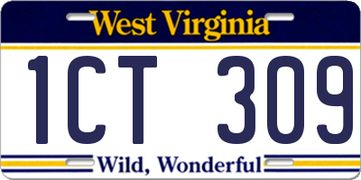 WV license plate 1CT309