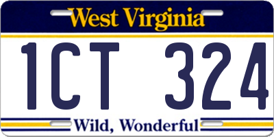 WV license plate 1CT324