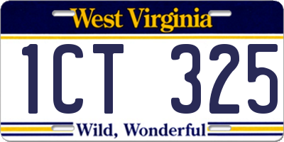 WV license plate 1CT325