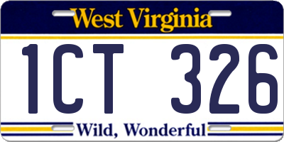 WV license plate 1CT326