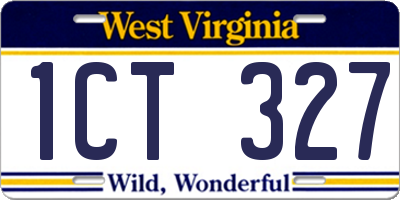 WV license plate 1CT327