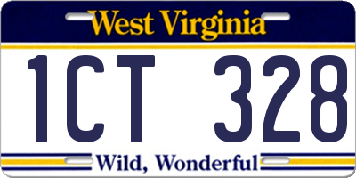 WV license plate 1CT328