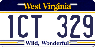 WV license plate 1CT329