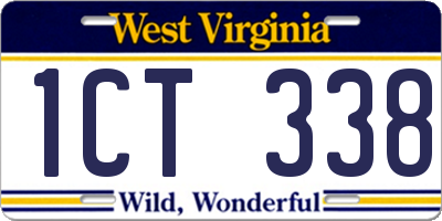 WV license plate 1CT338