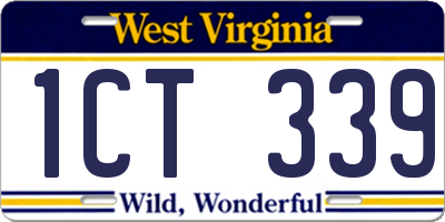 WV license plate 1CT339