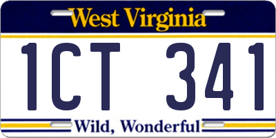 WV license plate 1CT341