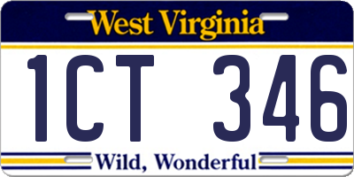 WV license plate 1CT346