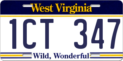 WV license plate 1CT347