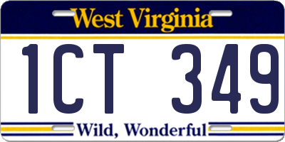 WV license plate 1CT349