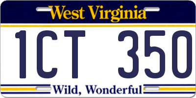 WV license plate 1CT350