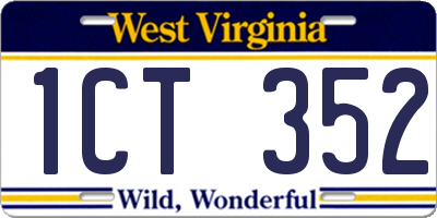 WV license plate 1CT352