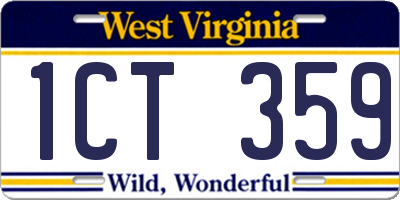 WV license plate 1CT359