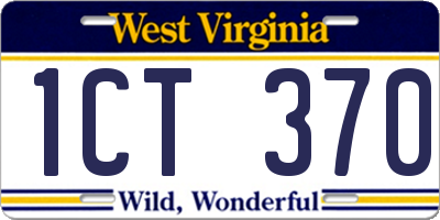 WV license plate 1CT370