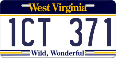 WV license plate 1CT371