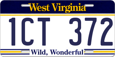 WV license plate 1CT372