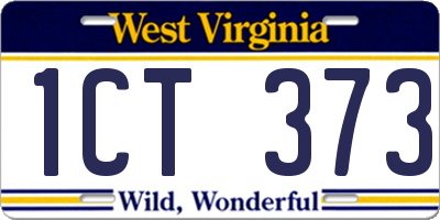 WV license plate 1CT373
