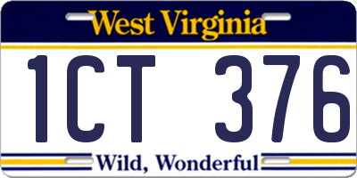 WV license plate 1CT376