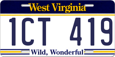 WV license plate 1CT419