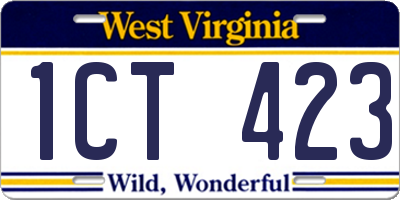 WV license plate 1CT423