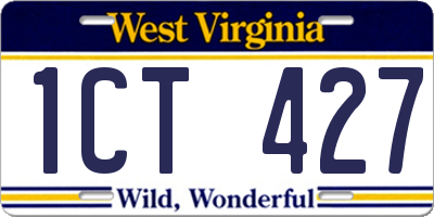 WV license plate 1CT427