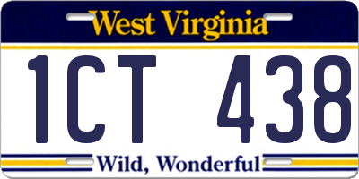 WV license plate 1CT438
