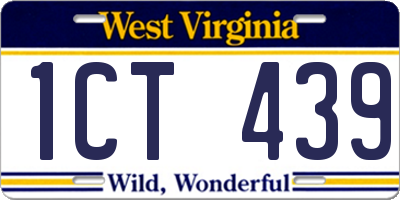 WV license plate 1CT439