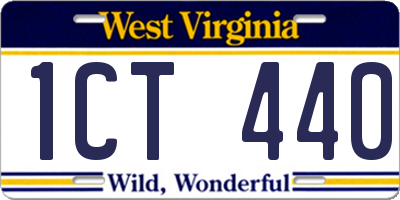 WV license plate 1CT440