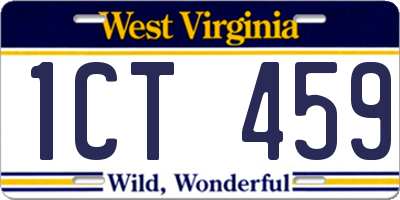 WV license plate 1CT459