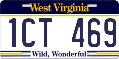 WV license plate 1CT469