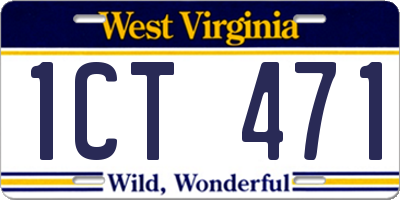 WV license plate 1CT471