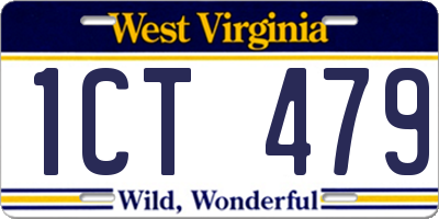 WV license plate 1CT479
