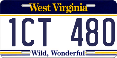 WV license plate 1CT480