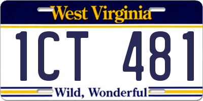 WV license plate 1CT481