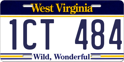 WV license plate 1CT484