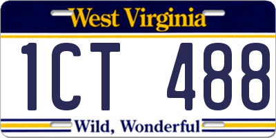 WV license plate 1CT488