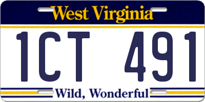 WV license plate 1CT491