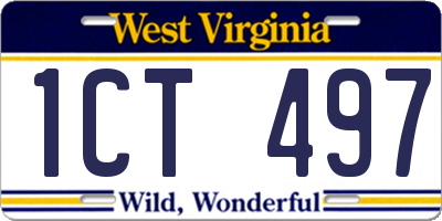 WV license plate 1CT497