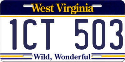 WV license plate 1CT503