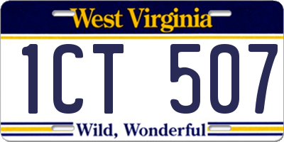 WV license plate 1CT507
