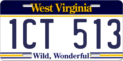 WV license plate 1CT513