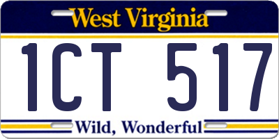 WV license plate 1CT517
