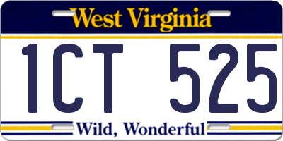 WV license plate 1CT525