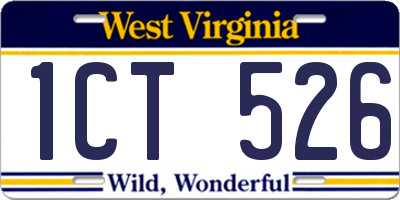 WV license plate 1CT526