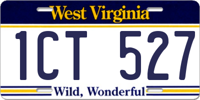 WV license plate 1CT527