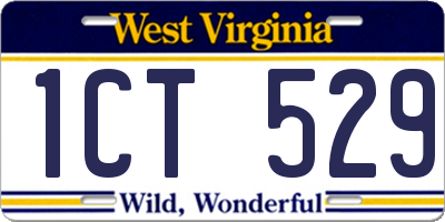 WV license plate 1CT529